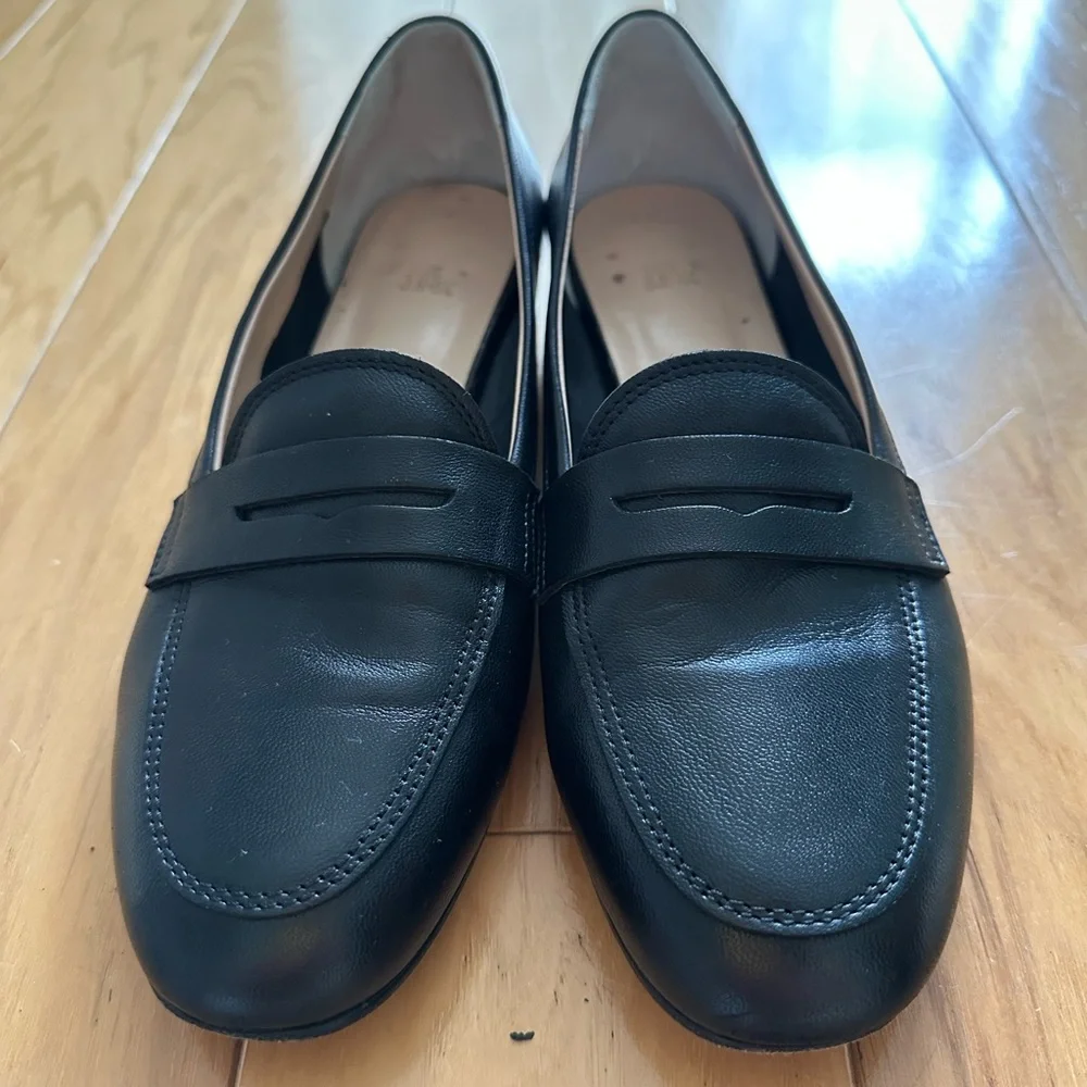 black leather iris & ink loafers